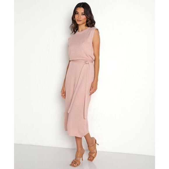 Anthropologie - Callahan Belted Knit Midi Dress - Mauve - Picture 6 of 14